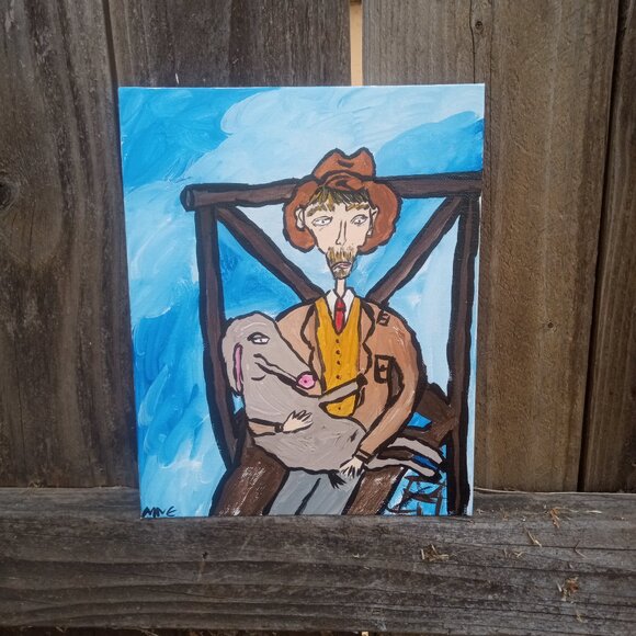 Man Holding Donkey Painting - Picture 5 of 8